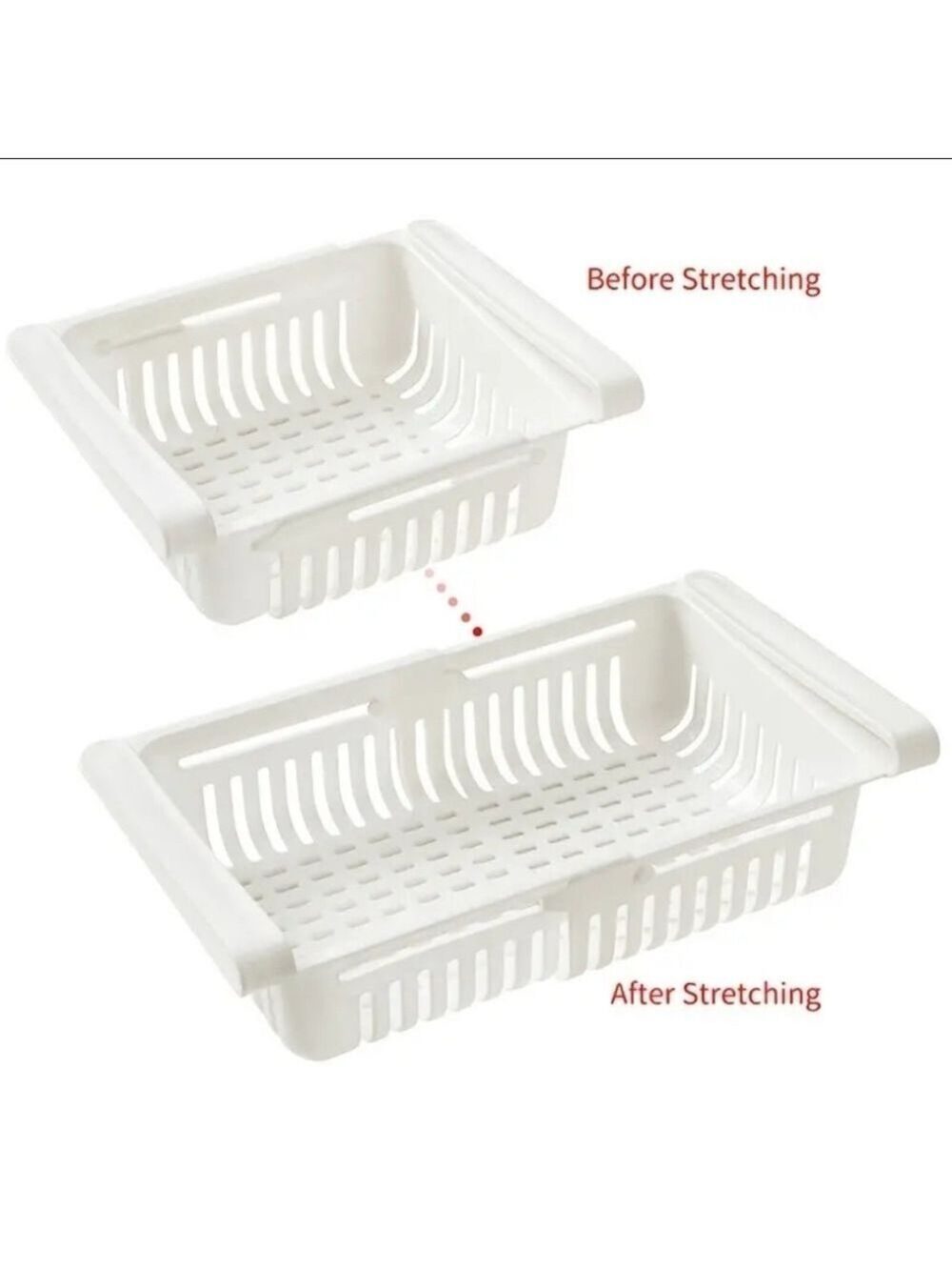 Set of 2 plastic expandable trays.